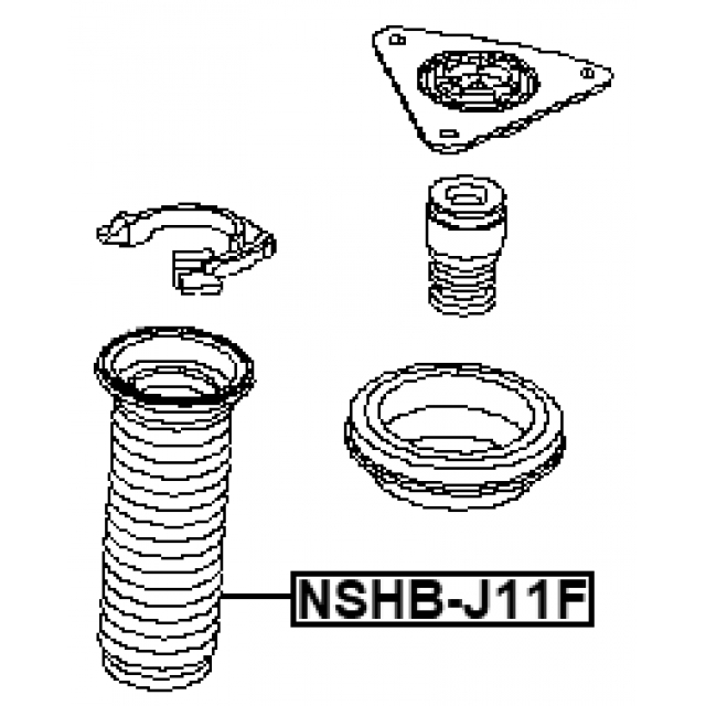 Пыльник переднего амортизатора NISSAN QASHQAI UK MAKE J11E 2013.12- FEBEST NSHB-J11F preview 2