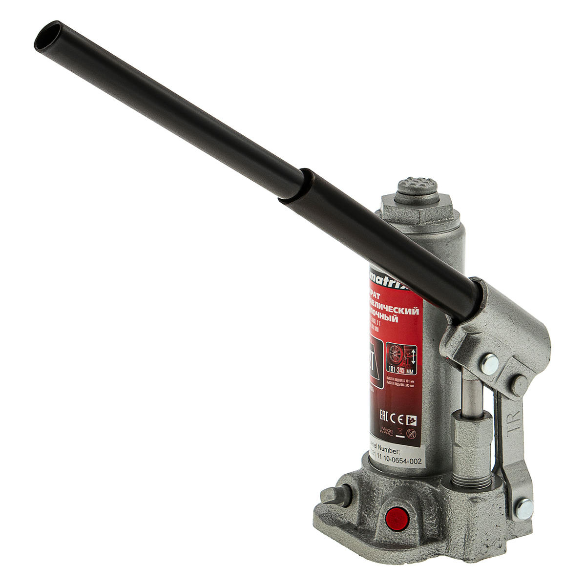 Домкрат бутылочный 2т гидравлический 181–345мм кейс MATRIX preview 9