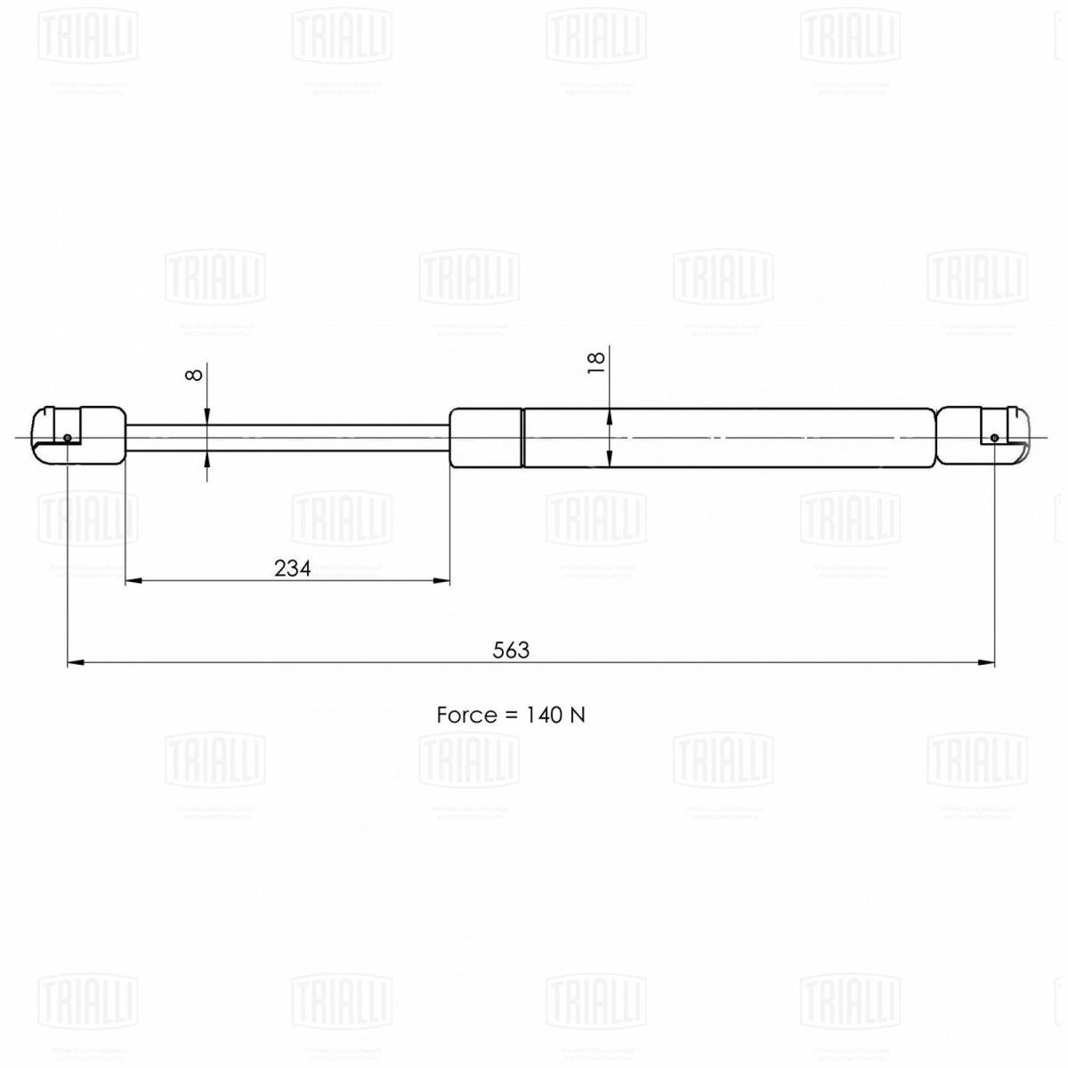 Газовый упор багажника TRIALLI GS 2004 preview 2