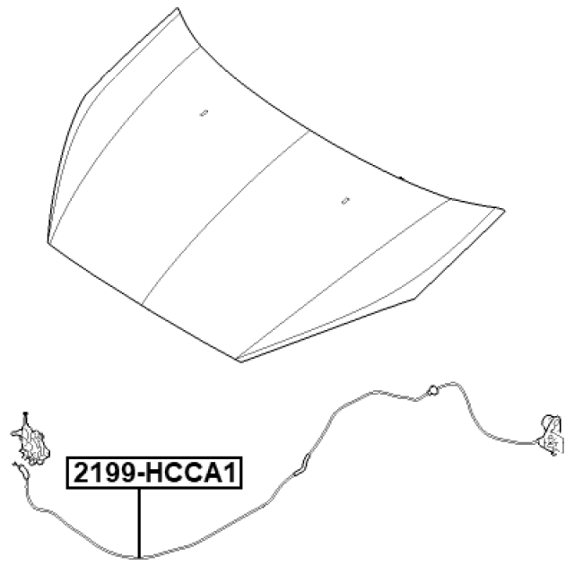 Трос привода открывания замка капота FORD Mondeo IV/Galaxy II/S-Max 06-> FEBEST 2199-HCCA1 preview 2 Трос привода открывания замка капота FORD Mondeo IV/Galaxy II/S-Max 06-> FEBEST 2199-HCCA1 preview 2