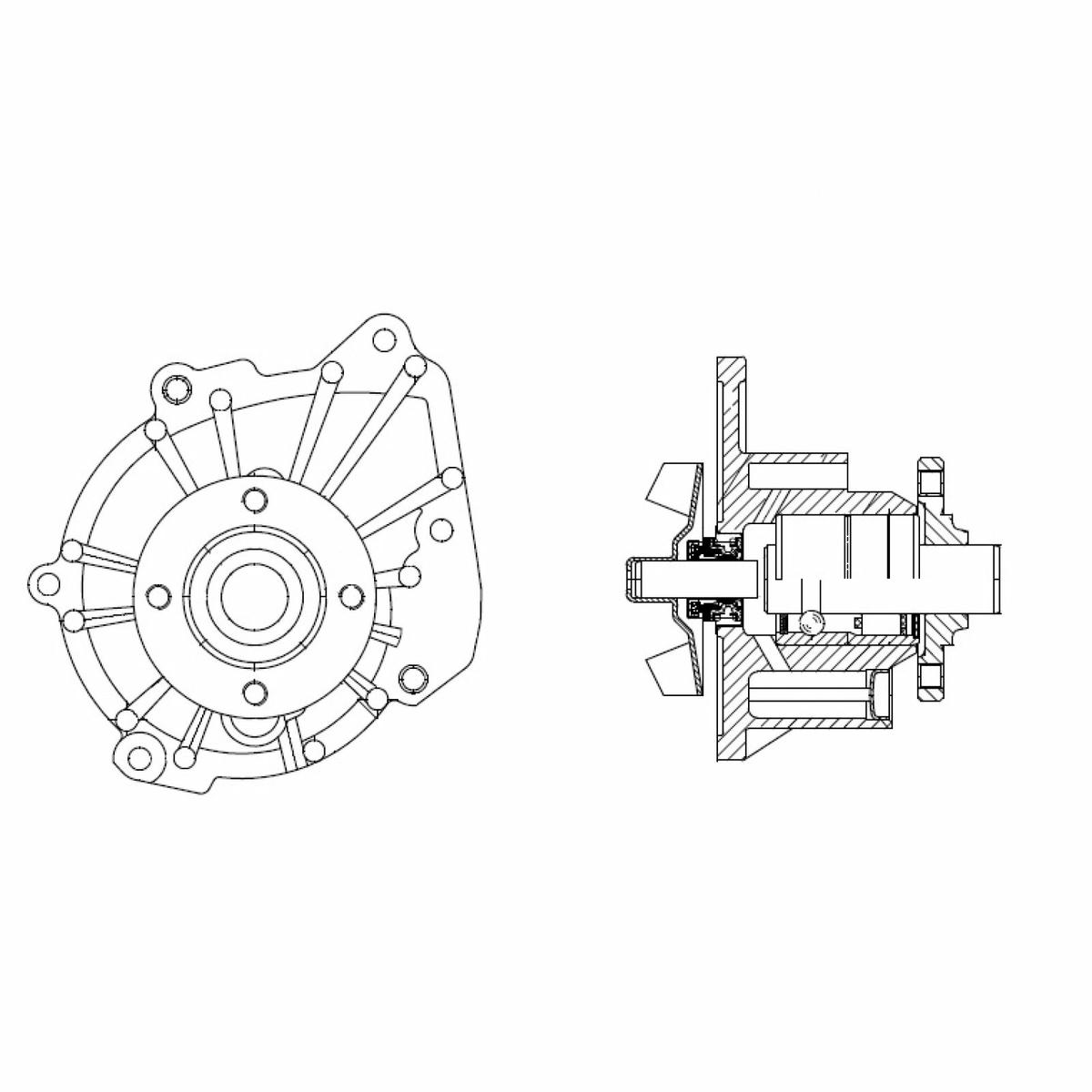 Насос водяной для а/м Toyota Land Cruiser Prado (02-)/HiAce (89-) 2.5D/3.0D (KZ,KD) без корп. (LWP 1 preview 4