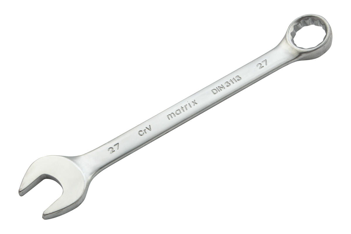 Ключ комбинированный 27 мм, CrV, матовый хром// MATRIX preview 1