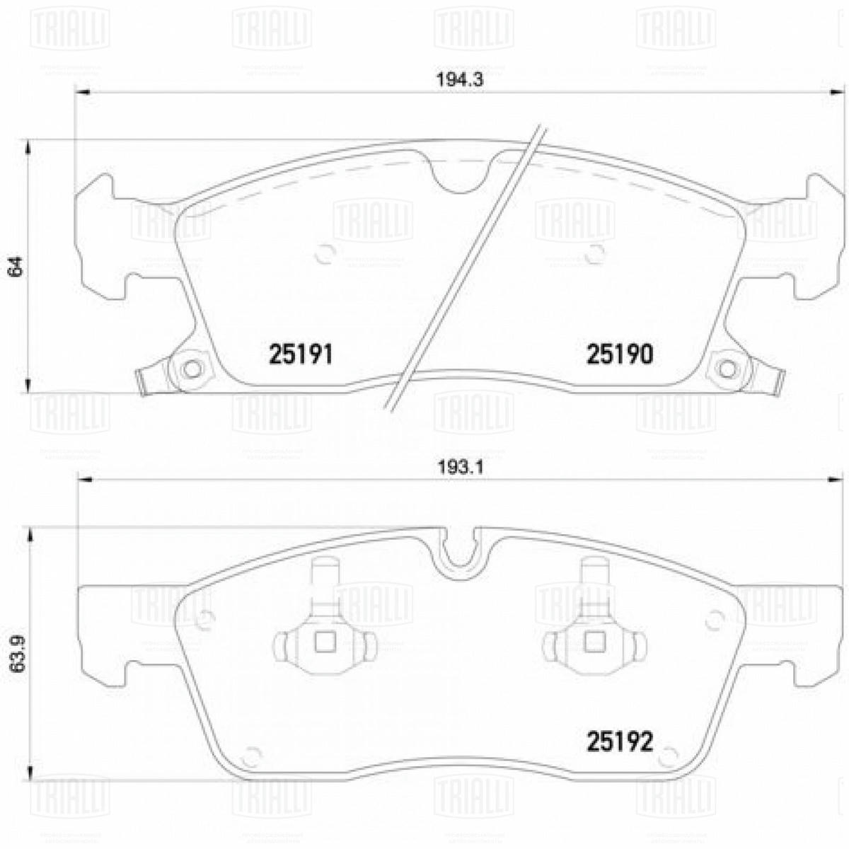 Колодки тормозные передние к-кт TRIALLI PF 4242 preview 3