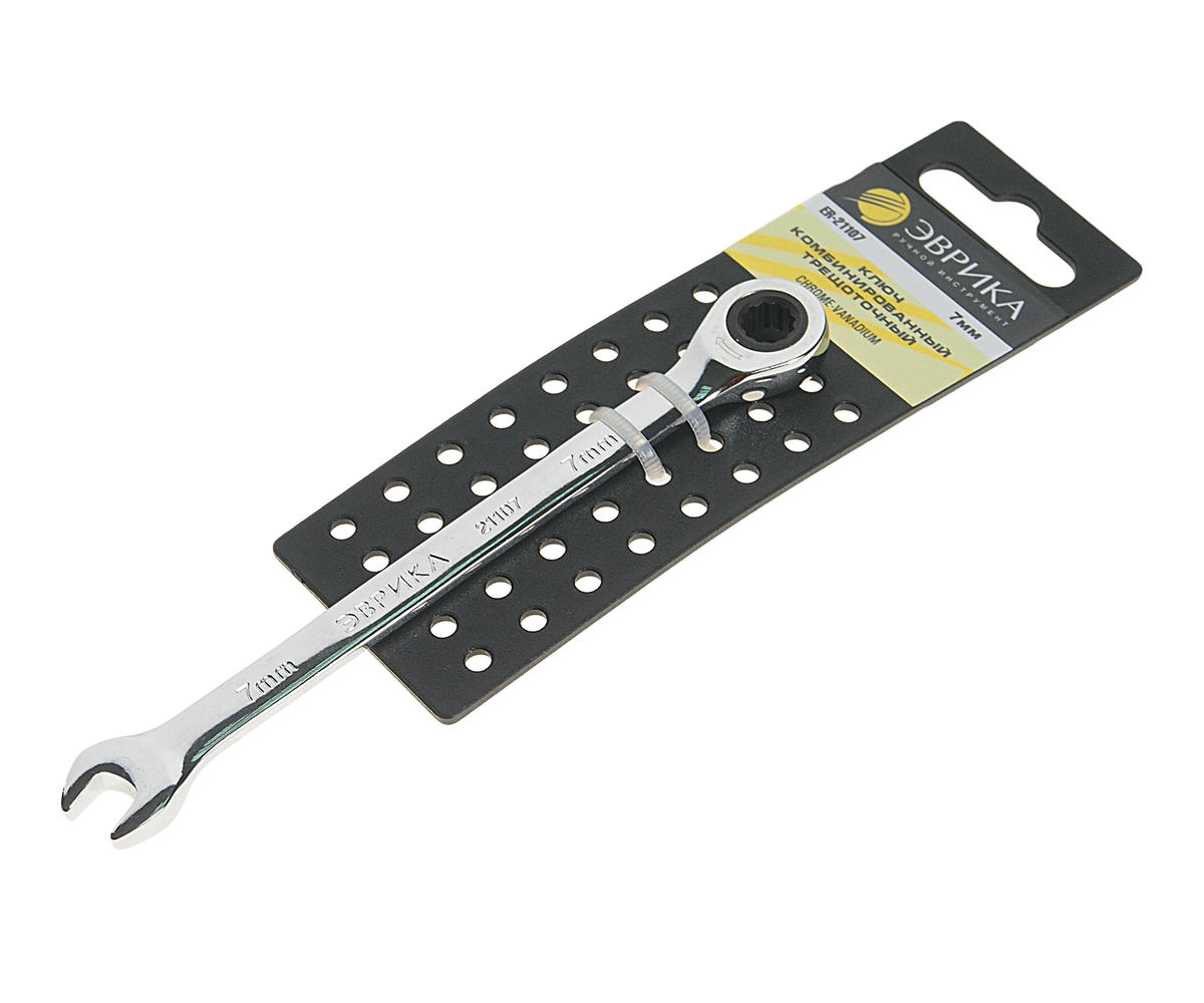 Ключ комбинированный 7мм трещоточный ЭВРИКА preview 1