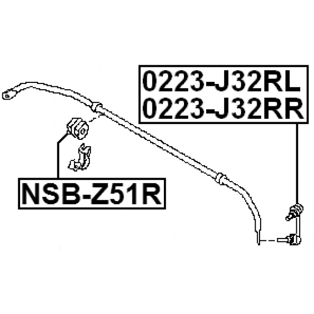Втулка (сайлентблок) заднего стабилизатора FEBEST NSB-Z51R preview 2 Втулка (сайлентблок) заднего стабилизатора FEBEST NSB-Z51R preview 2