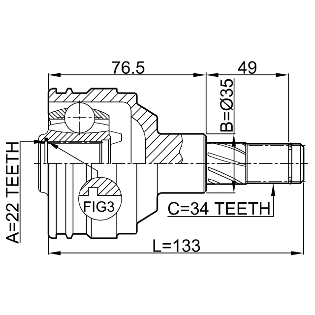 1111-NEX_ШРУС внутренний к-кт! Daewoo Espero/Lanos/Nexia 1.5 93> preview 2