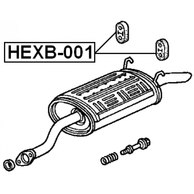 Резинка подвеса глушителя FEBEST HEXB-001 preview 2