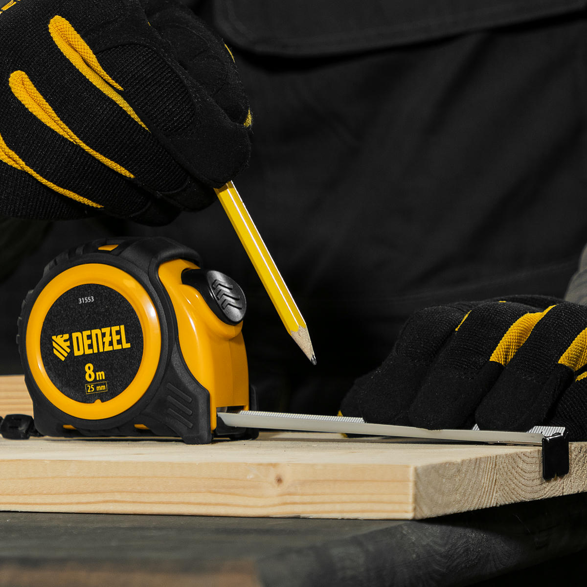 Рулетка 8м 25мм обрезиненный корпус, автм. фиксация DENZEL preview 9