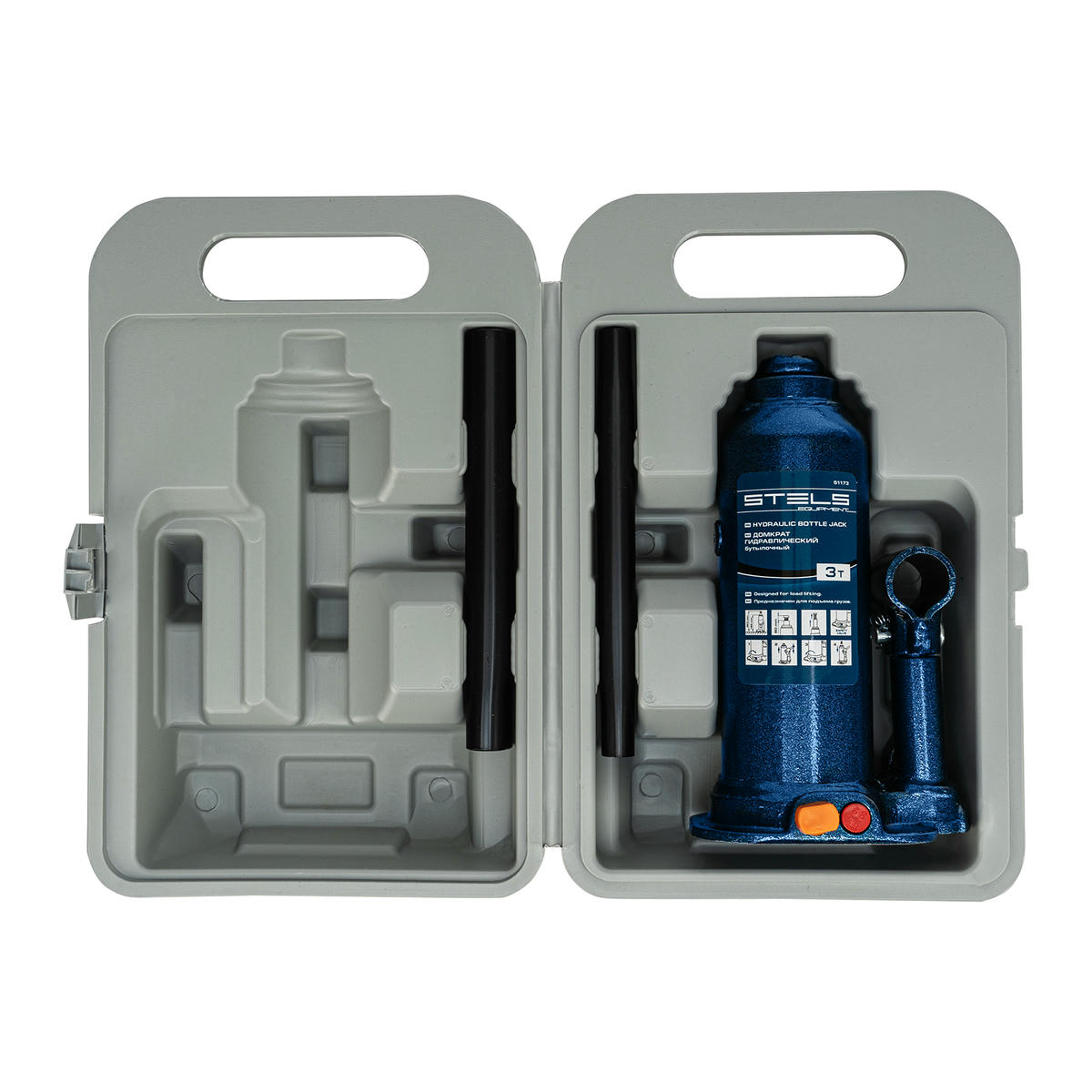 Домкрат бутылочный 3т гидравлический подъем 188-363мм в кейсе STELS preview 9