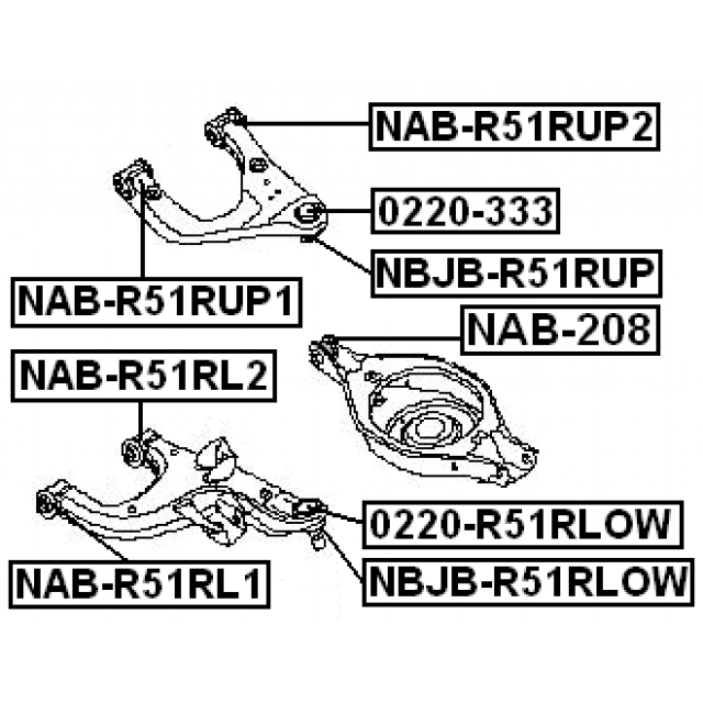 Сайлентблок задней подвески FEBEST NAB-208 preview 2 Сайлентблок задней подвески FEBEST NAB-208 preview 2