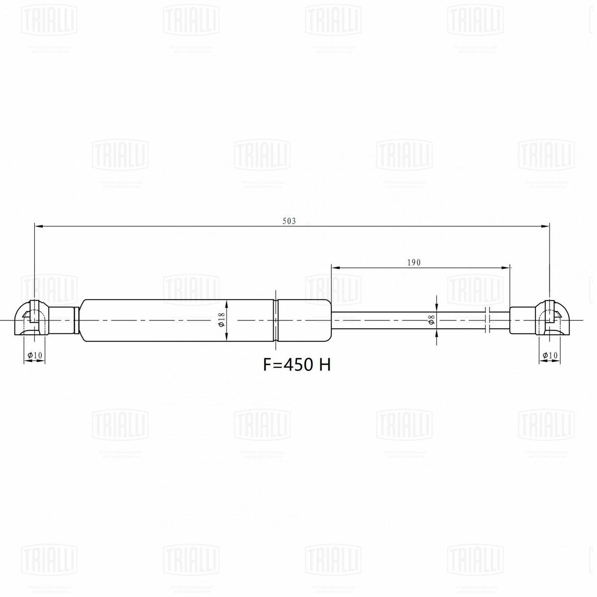 Упор газовый (амортизатор) для а/м Toyota Prius (09-) (крышки багажника) (GS 1909) preview 3