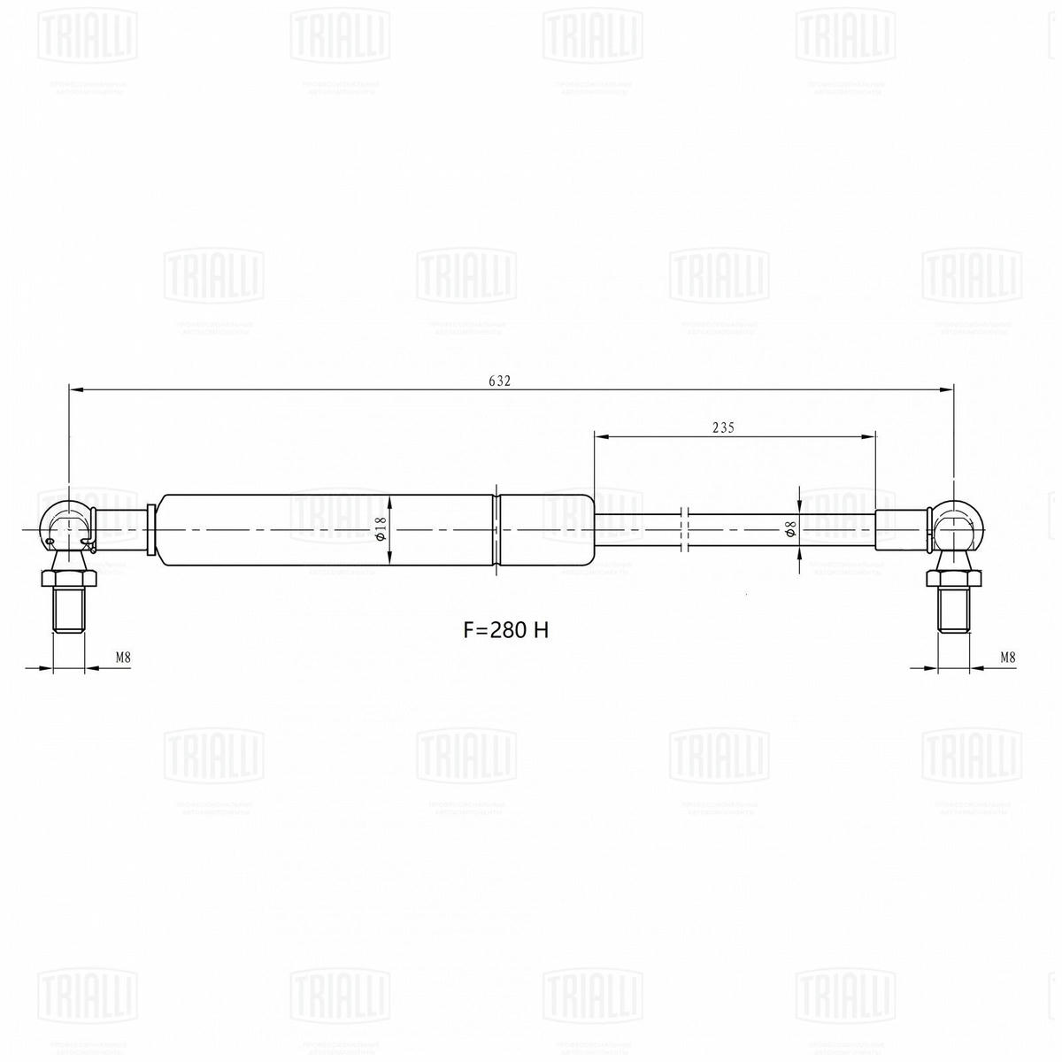 Упор газовый (амортизатор) для а/м Toyota Land Cruiser 200 (08-) (капота) (GS 1906) preview 3