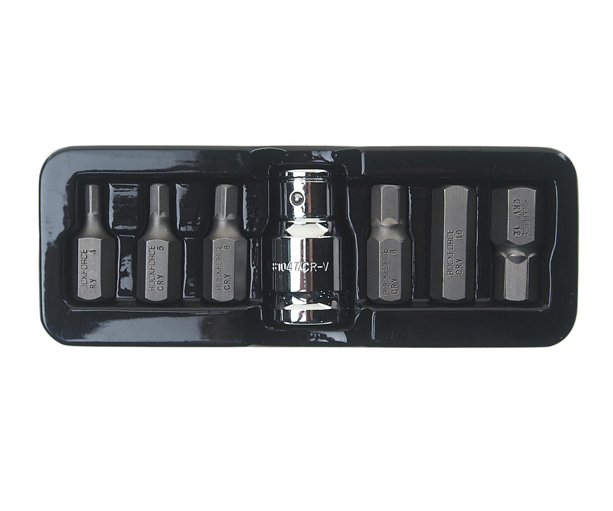 Набор бит HEX с битодержателем,7пр.1/2"(L:30мм;4, 5, 6, 8,10,12мм), в ложементе ROCKFORCE preview 2