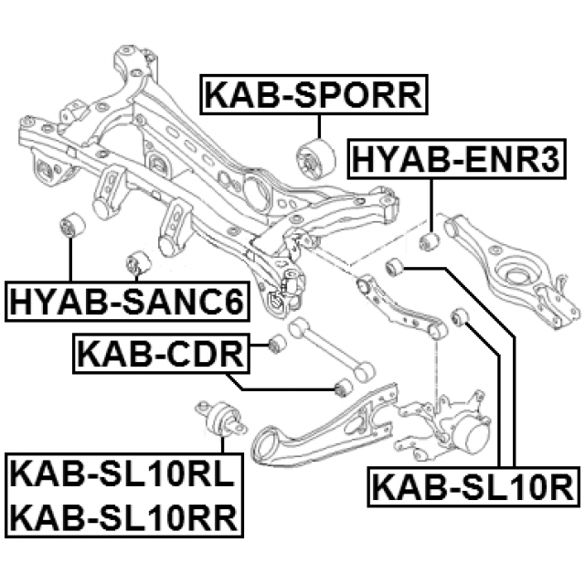 Сайлентблок задней подвески FEBEST KAB-SL10RL preview 2