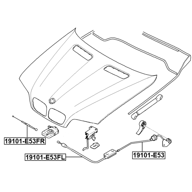 Трос привода открывания замка капота BMW X5 E53 1998-2006 FEBEST 19101-E53 preview 2 Трос привода открывания замка капота BMW X5 E53 1998-2006 FEBEST 19101-E53 preview 2