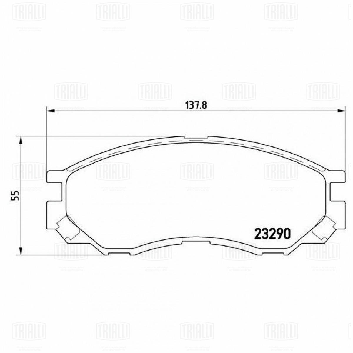 Колодки тормозные передние к-кт TRIALLI PF 4297 preview 2