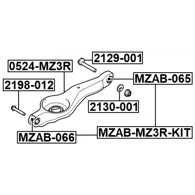 Болт крепления подвески FORD FOCUS C-MAX CAP 2003-2007 EU FEBEST 2198-012 preview 2