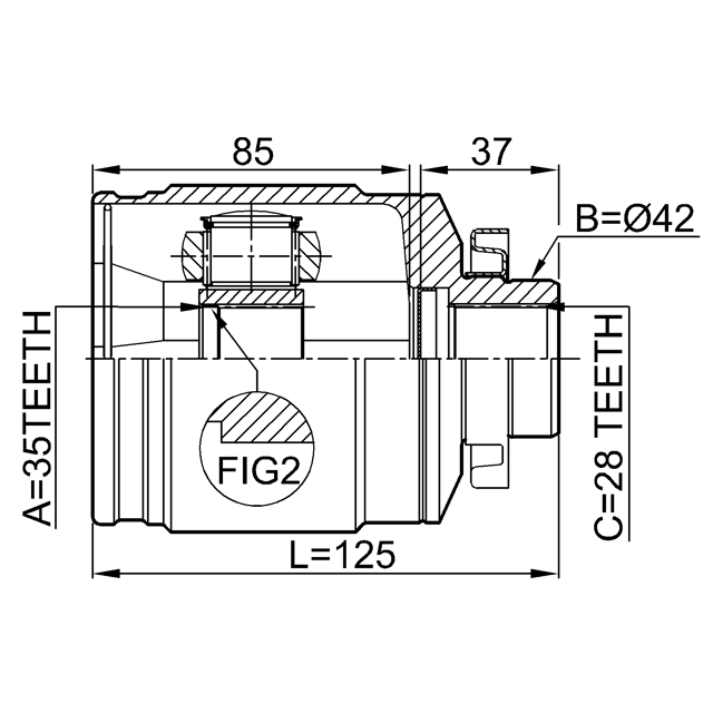 ШРУС внутренний FEBEST 1211-SFCLRH preview 2