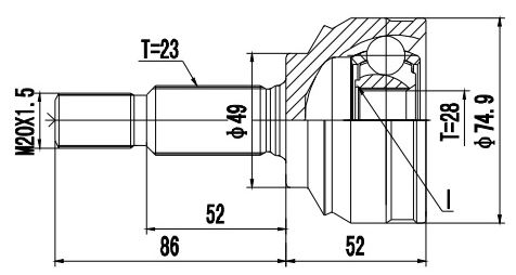 ШРУС наружный TRIALLI GO 0915 preview 3