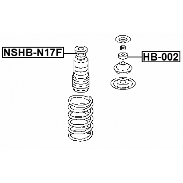 Пыльник переднего амортизатора L=R FEBEST NSHB-N17F preview 2