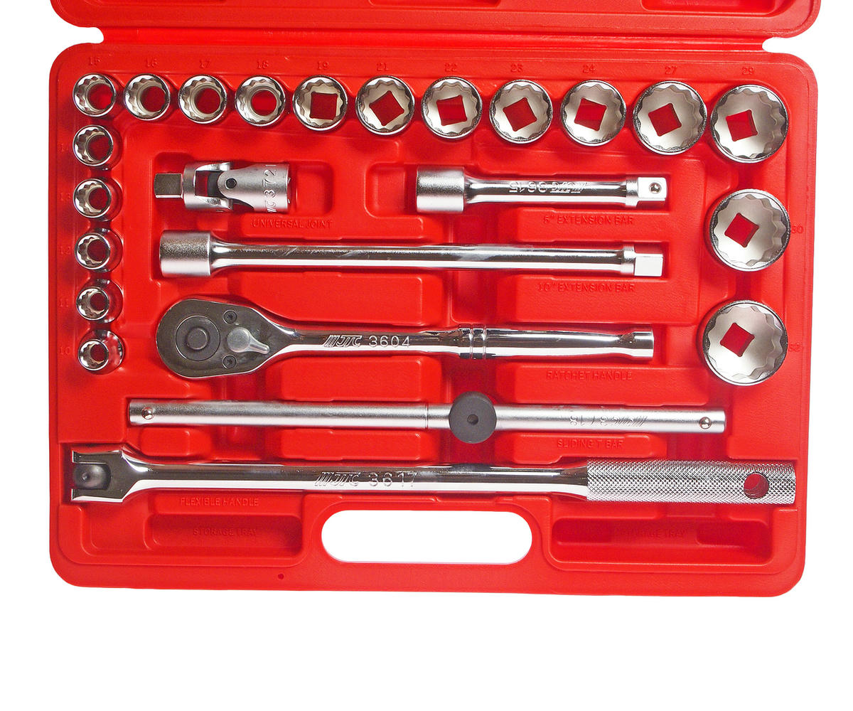 Набор головок торцевых 12-гранных 1/2" 10-32мм 24 предмета (в кейсе) JTC /1 preview 2