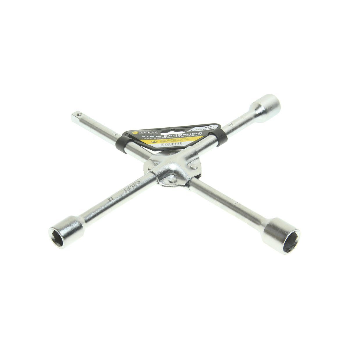 Ключ баллонный крест 17х19х21х1/2" 350мм усиленный ЭВРИКА preview 1