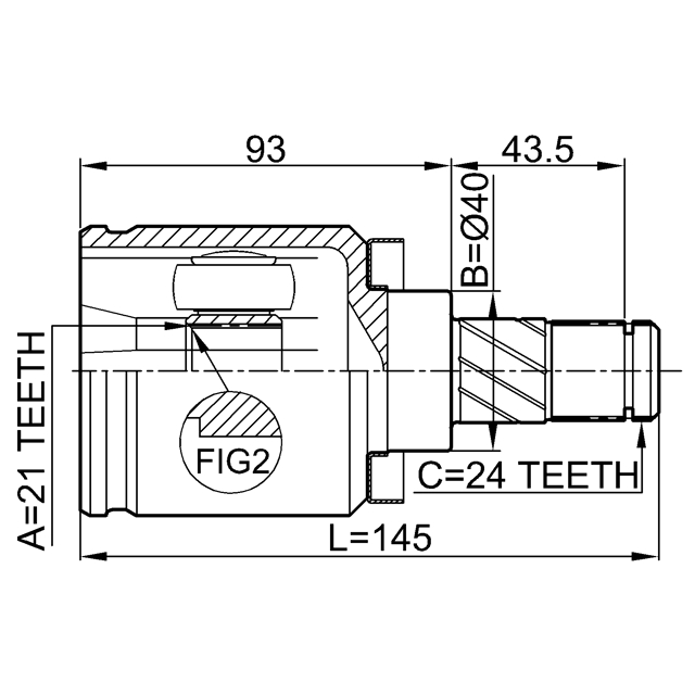 ШРУС внутренний FEBEST 0211-QG15 preview 2