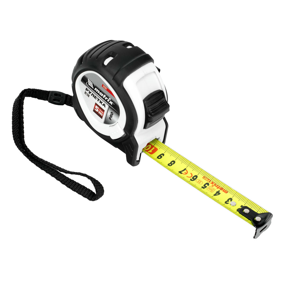 Рулетка Neon, 5 м x 19 мм, обрезиненный корпус, 3 фиксации, PRO// Matrix preview 3