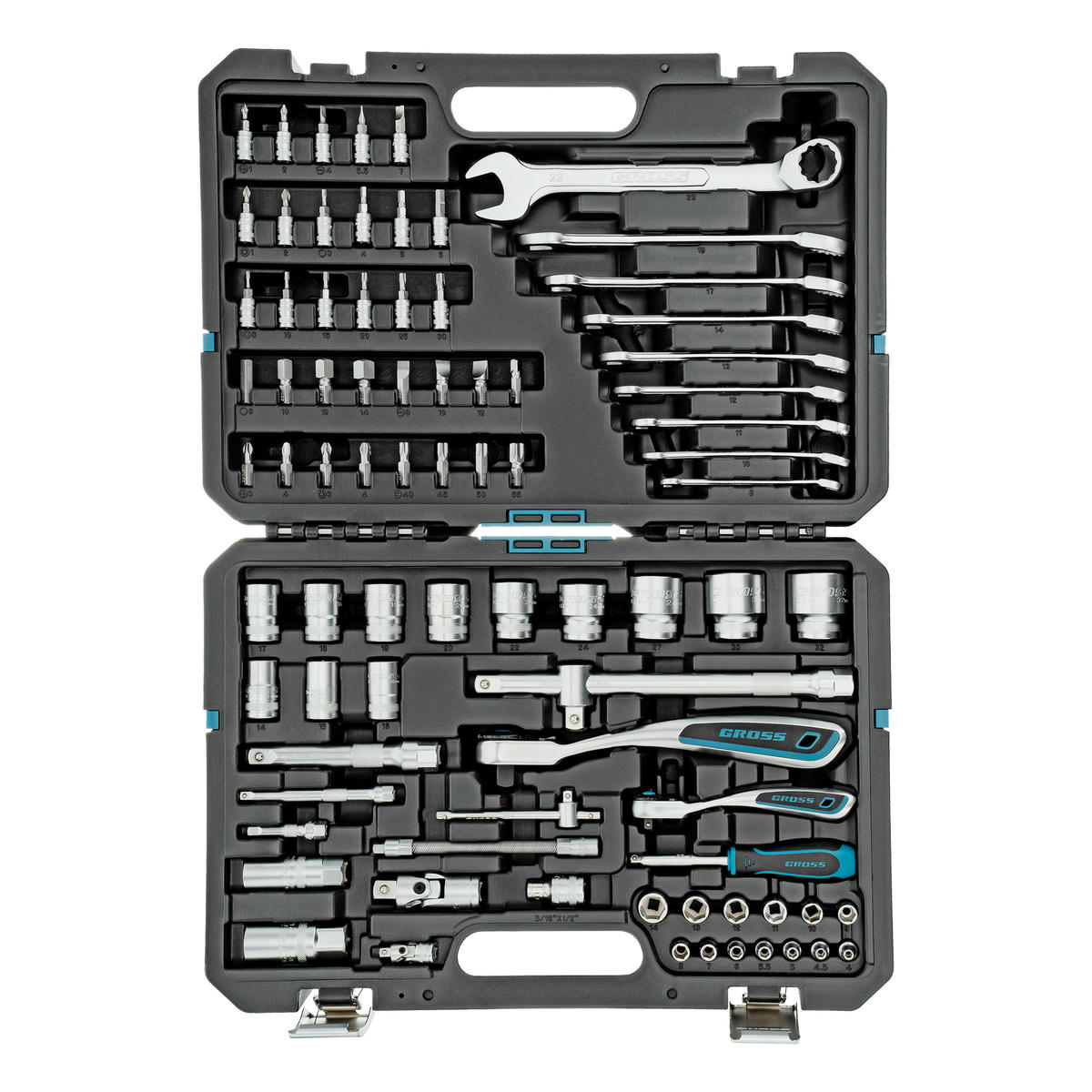 Набор инструмента 82пр. 1/2" 1/4" 120 зубьев GROSS preview 3