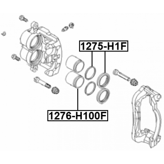 Ремкомплект суппорта тормозного переднего Hyundai Grand Starex 07 (2006-2015) FEBEST 1275-H1F preview 2