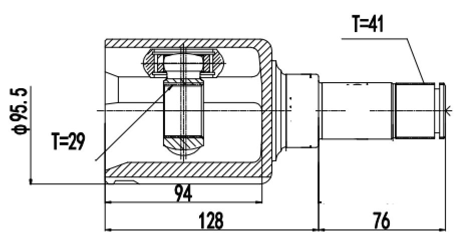 ШРУС для а/м Ford Transit (13-) 2.2TDCi VMT6 (внутр. перед. лев.) (GO 1041) preview 3