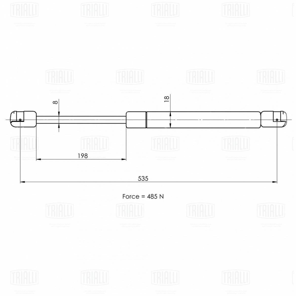 Газовый упор багажника TRIALLI GS 1022 preview 2