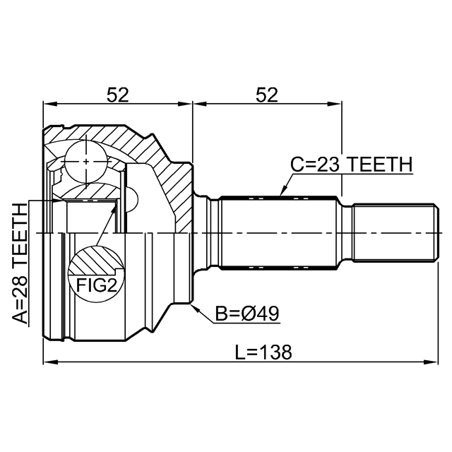Шрус наружный 28X49X23 preview 2