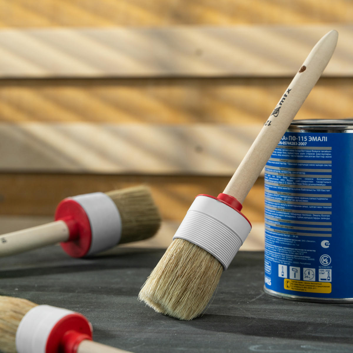 Кисть круглая № 12 (45 мм), натуральная щетина, деревянная ручка MATRIX preview 6