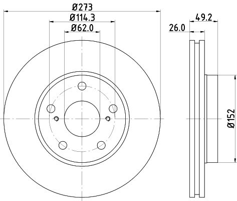 Диск торм. для а/м Toyota Corolla (06-)/Auris (06-) перед. d=273 (DF 270064) preview 3