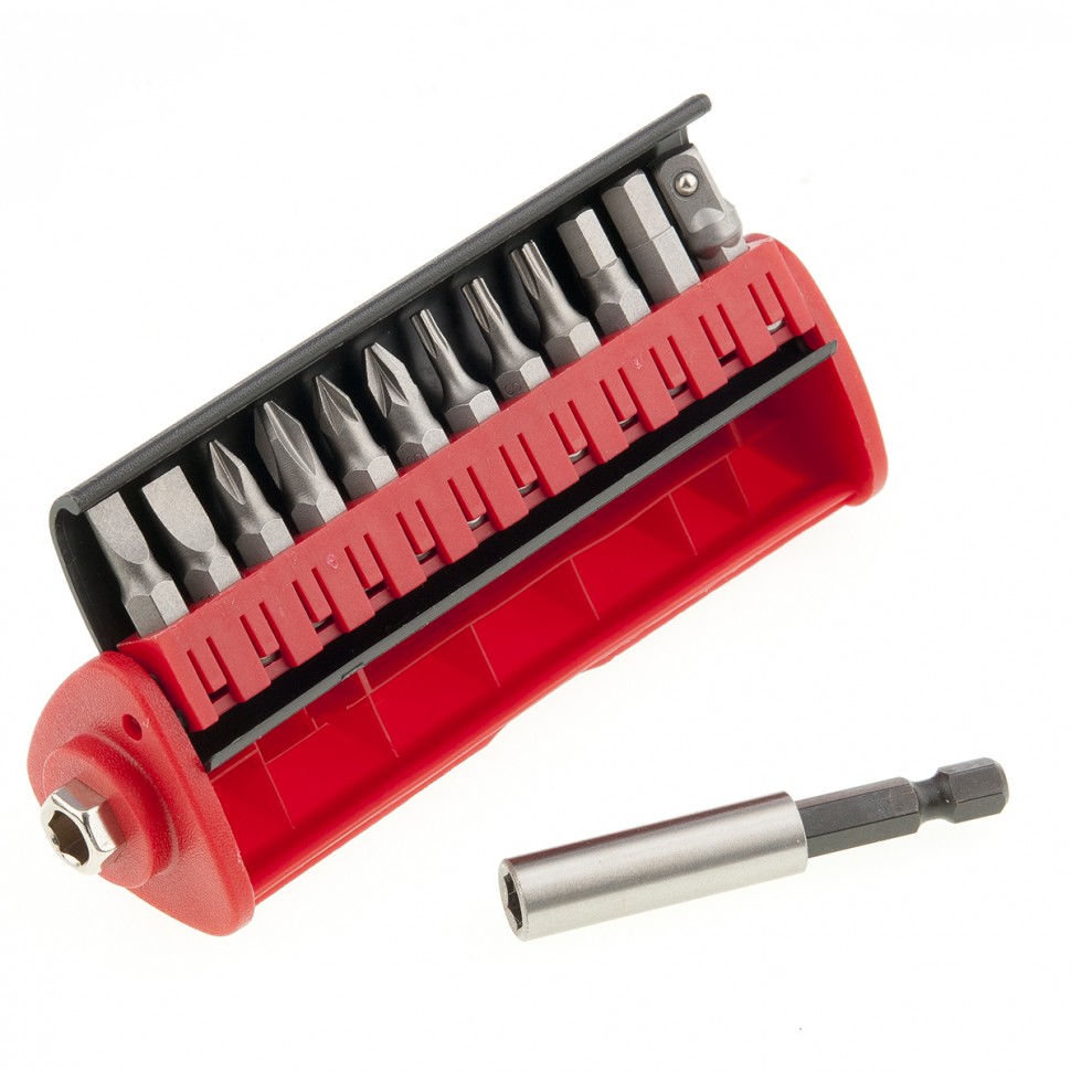 Набор бит 1/4" HEX, PH, SL, TORX 6-ти гранных с держателем магнитным 12 предметов MATRIX preview 2