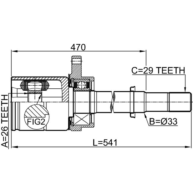 Шрус внутренний правый 26x33x29 preview 2 Шрус внутренний правый 26x33x29 preview 2