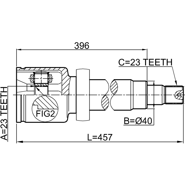 Полуось промежуточная (привод) FEBEST 2111-CB316RH preview 2