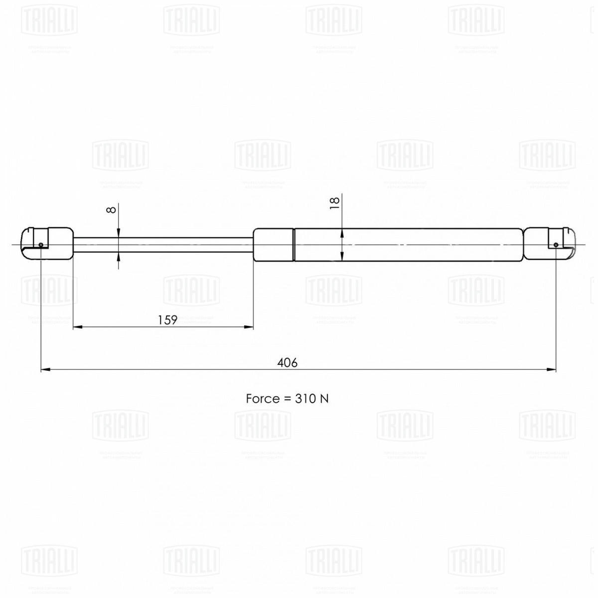 Газовый упор багажника TRIALLI GS 1839 preview 2