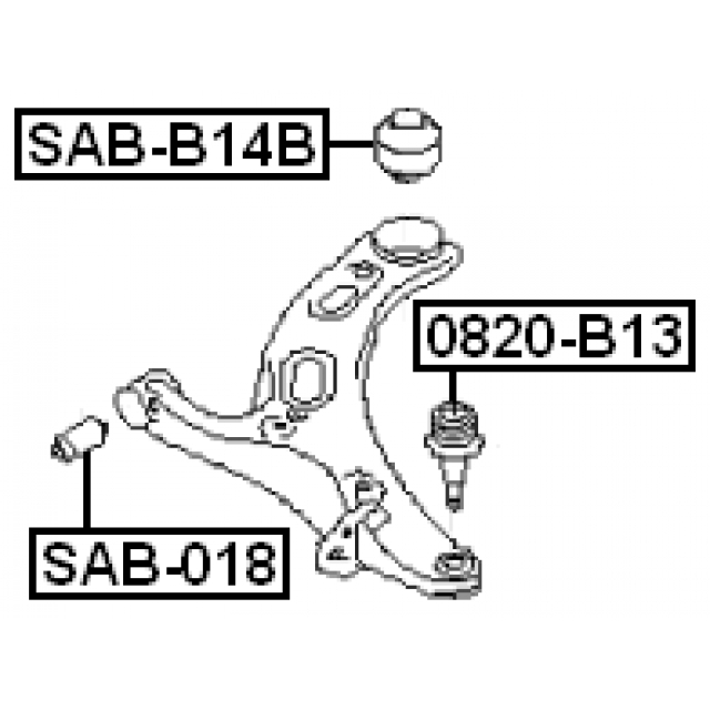Сайлентблок передний подвески FEBEST SAB-B14B preview 2