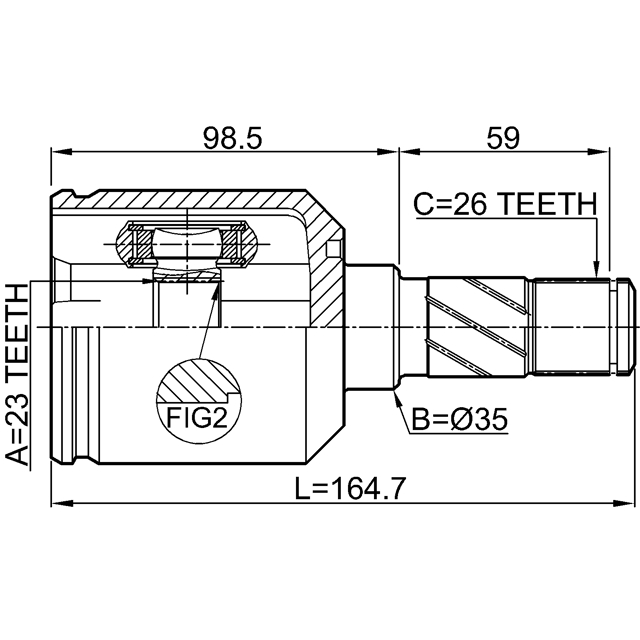 ШРУС внутренний FEBEST 0511-M626LH preview 2