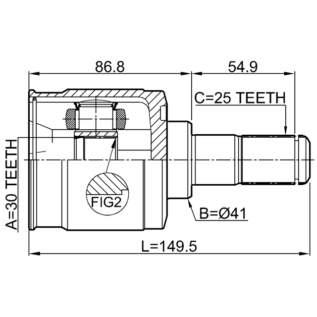 Шрус внутренний 30x41x25 preview 2