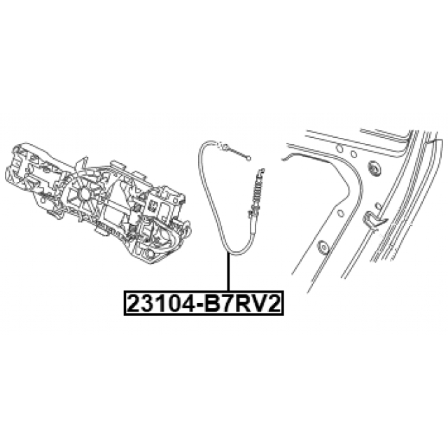 Трос внешней ручки замка двери Volkswagen Magotan 2007-2011 FEBEST 23104-B7RV2 preview 2
