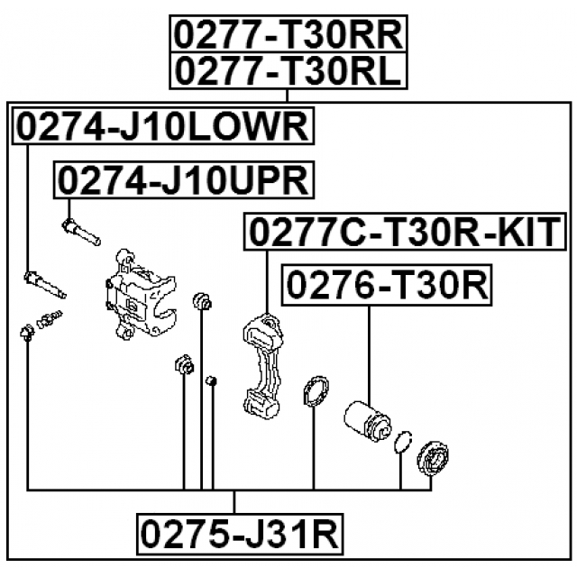 Суппорт тормозной задний FEBEST 0277-T30RR preview 2 Суппорт тормозной задний FEBEST 0277-T30RR preview 2