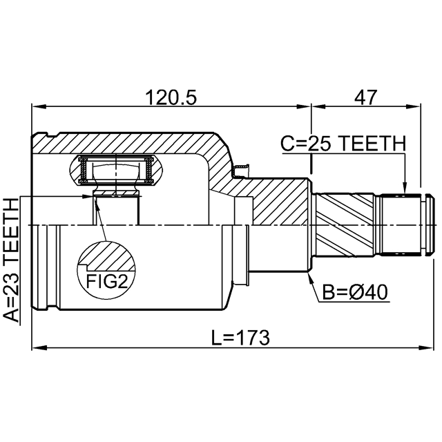 ШРУС внутренний FEBEST 2411-KAPTLH preview 2