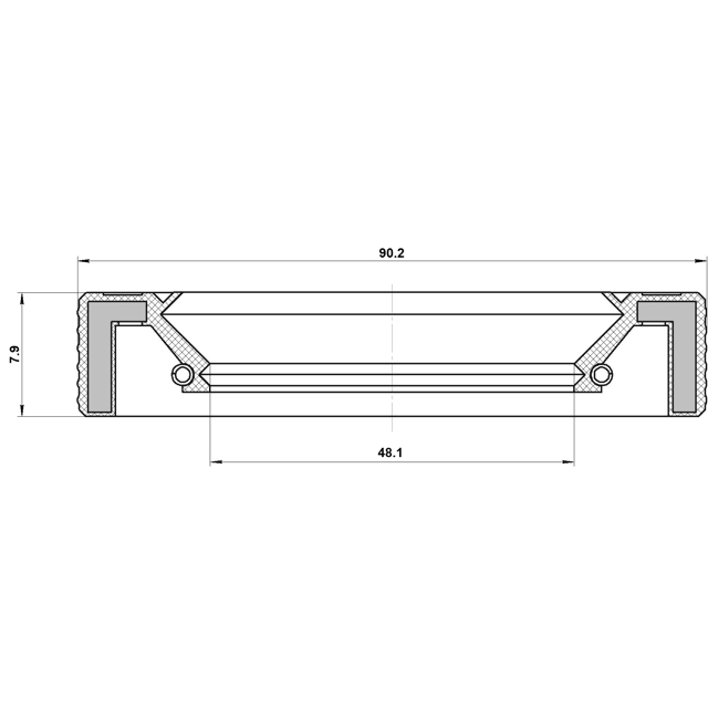 Сальник коробки скоростей 48.1x90.2x7.9x7.9 preview 2