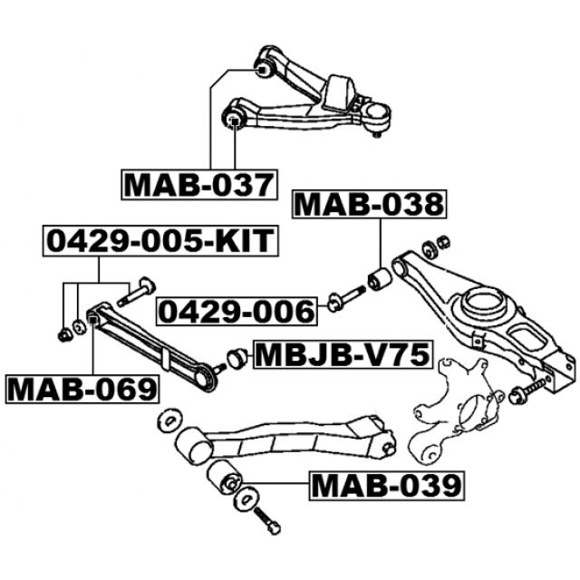 Болт с эксцентриком ремкомплект CHRYSLER IMPORT 1982-1996 FEBEST 0429-005-KIT preview 2