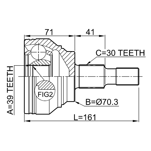 ШРУС наружный передний FEBEST 1610-164 preview 2