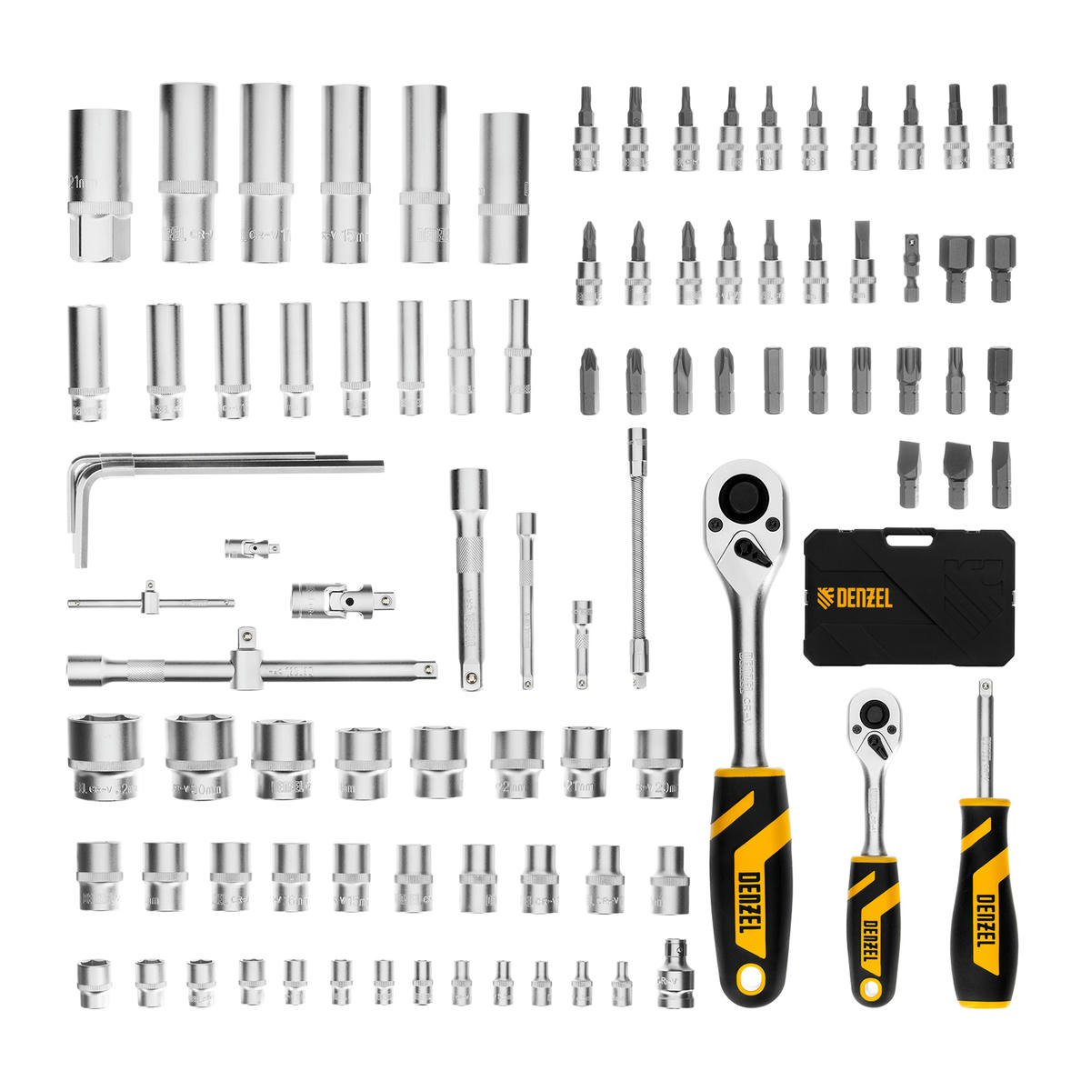 Набор инструмента 94 пред. 1/2", 1/4", CrV, S2 DENZEL preview 2
