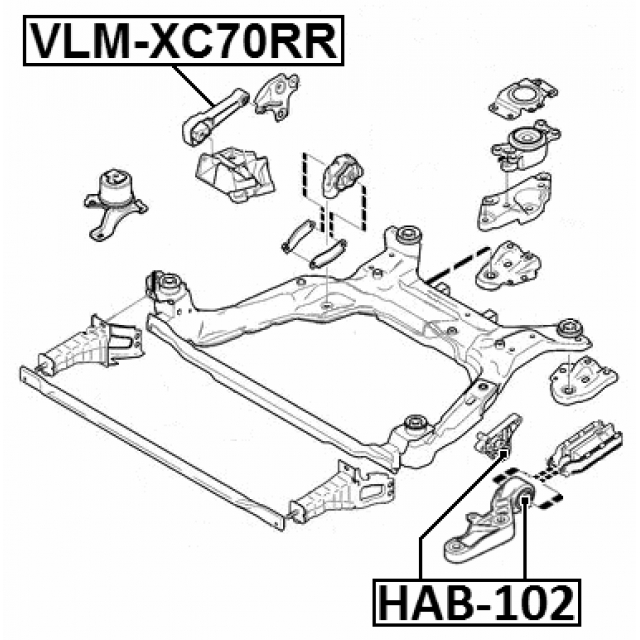 Опора двигателя задняя FEBEST VLM-XC70RR preview 2